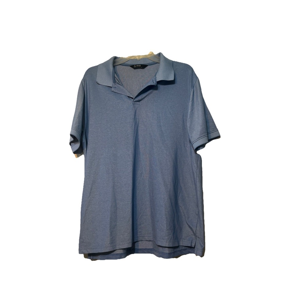 Members Mark Stretch Cotton Pique Polo Blue Mens Size Large